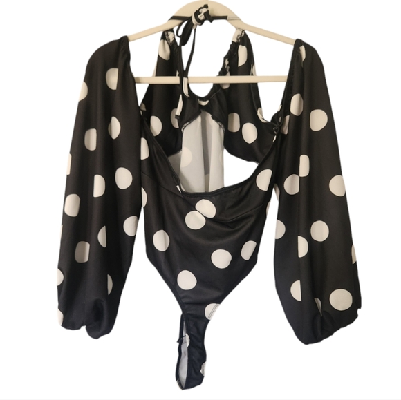 ASOS by design Polka Dot Halter Body Suit 16 - Picture 4 of 10
